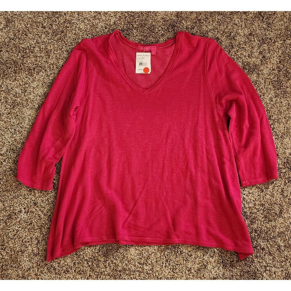 Fresh Produce Boho Hippie L Knit Tunic V-Neck  NWT